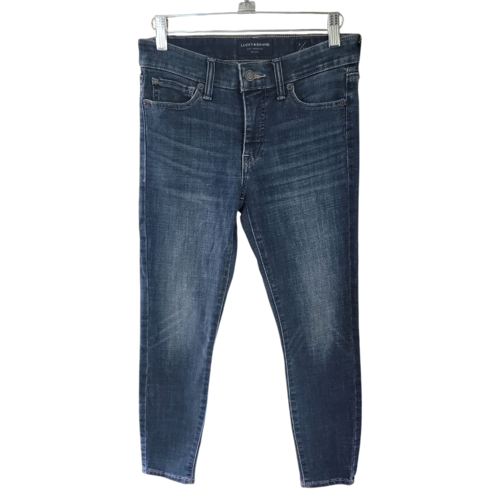 Lucky Brand Ava Mid Rise Crop Skinny Jeans Size 2/26 Blue Stretch Denim